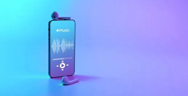 Equipo Audio Musical Latidos Audio Auriculares Sonido Aplicación Música Pantalla —  Fotos de Stock