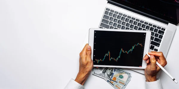 Groeistatistieken Investering Business Technologie App Digitaal Scherm Financieringsaanvraag Voor Verkoop — Stockfoto