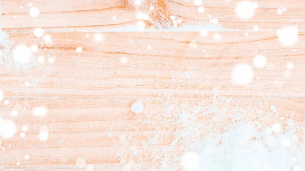 Śnieg Stołowy Zimowe Drewniane Tło Tekstury Deska Świąteczna Starą Drewnianą — Zdjęcie stockowe