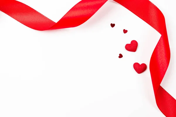 Corazón San Valentín Corazón Rojo Regalo Romántico Amor Blanco Con — Foto de Stock