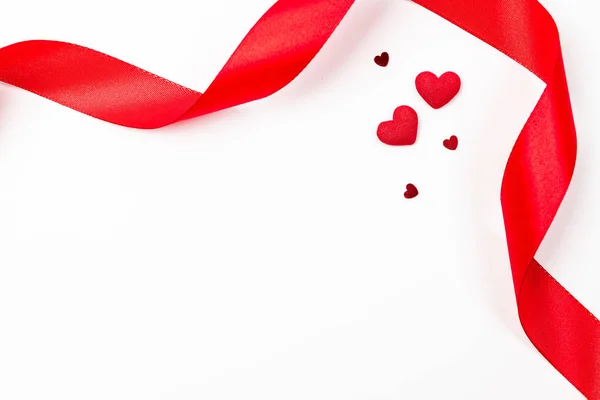Valentines Day Heart Red Heart Romantic Gift Love White Copy — Stock Photo, Image