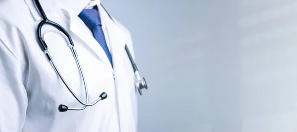 Stethoskop Krankenschwester Medizinischen Hintergrund Glücklicher Arzt Krankenhaus Mit Peelings Blauen — Stockfoto