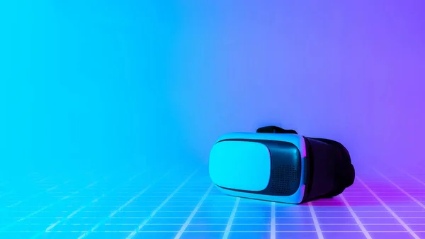 Gafas Realidad Virtual Gafas Digitales Sobre Fondo Futurista Neón Tech —  Fotos de Stock