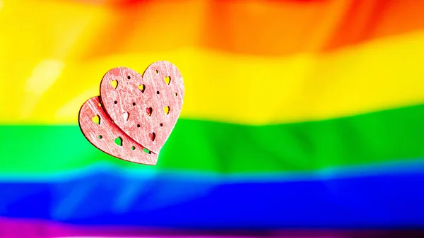 ハートバレンタインデーLbtフラグ 2つの心Lgbtq トランスジェンダーの愛のシンボル プライドの日バレンタインの日自由愛 — ストック写真