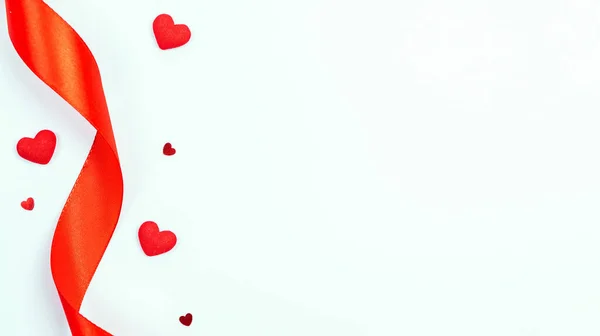 День Святого Валентина Фону Червоне Серце Романтичний Подарунок Любовній Білому — стокове фото