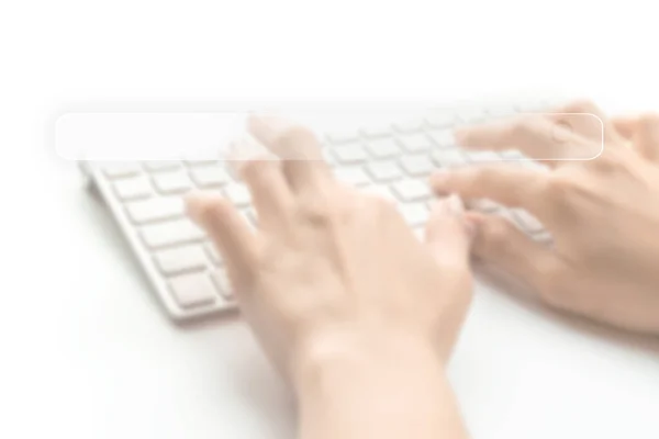 Searching Internet Online Website Search Engine Selective Focus Blured Hands — Foto Stock