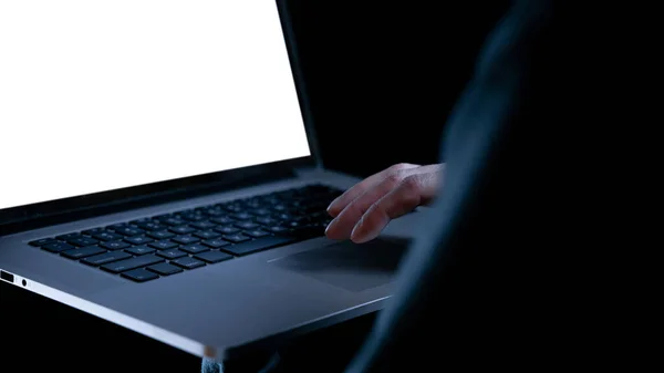 Conceito Hacker Ataque Cibernético Internet Tecnologia Hacker Web Laptop Digital — Fotografia de Stock