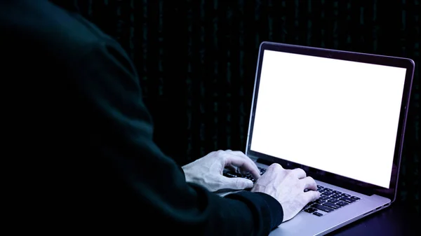 Concepto Hacker Seguridad Cibernética Internet Tecnología Hackeo Web Portátil Digital —  Fotos de Stock