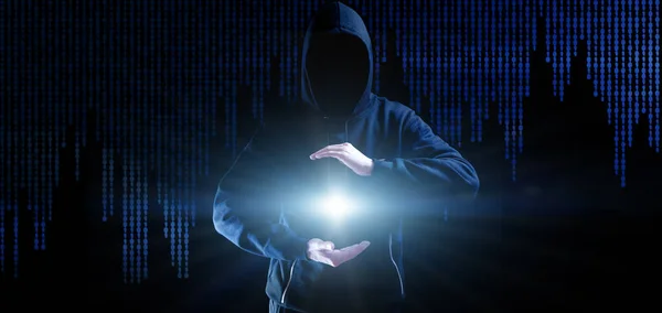 Koncepcja Hakera Cyberbezpieczeństwa Internetowa Technologia Hakowania Zamazana Ręka Hakera Odizolowana — Zdjęcie stockowe