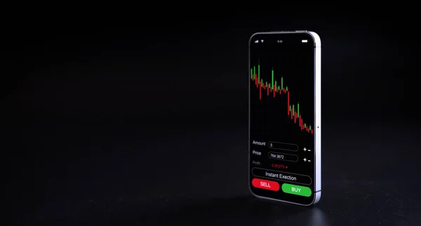 Bitcoin Kereskedés Bitcoin Mobiltelefon Alkalmazás Cseréje Arany Crypto Pénznem Btc — Stock Fotó