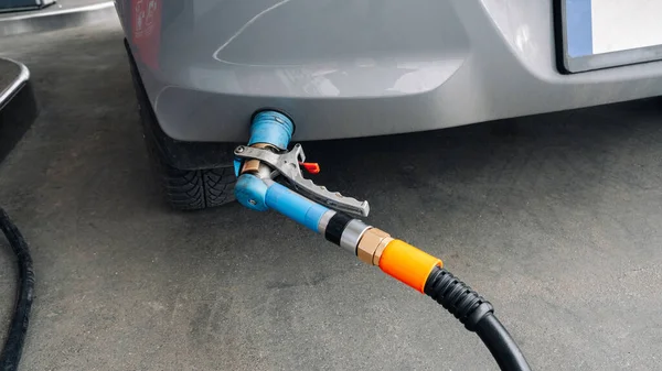 Stazione Servizio Pompa Benzina Carburante Auto Serbatoio Olio Benzina Ugello — Foto Stock