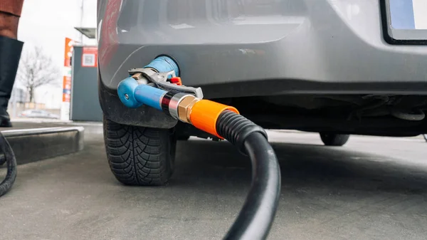 Posto Gasolina Bomba Gasolina Combustível Carro Tanque Óleo Gasolina Bico — Fotografia de Stock