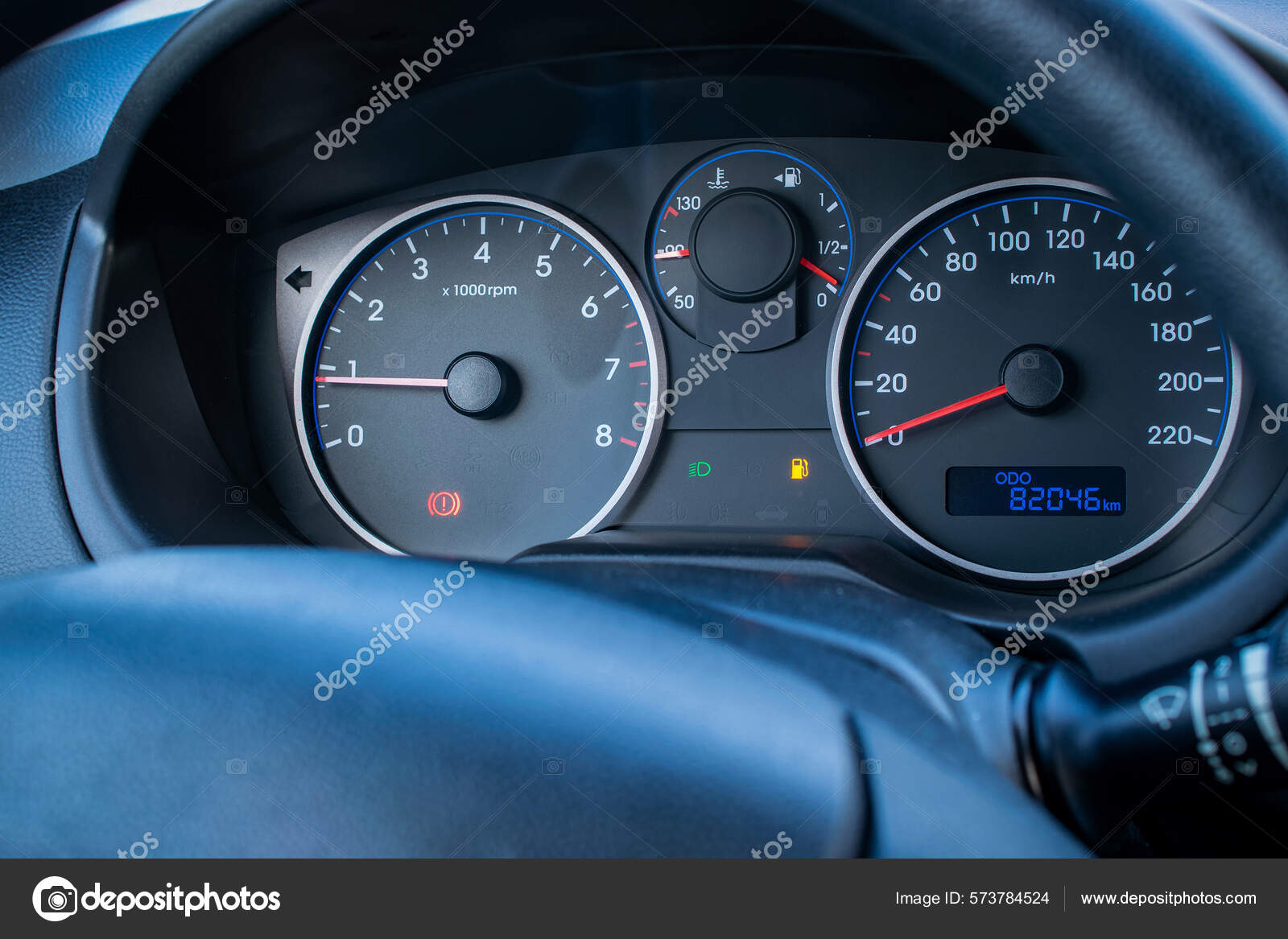 Empty Fuel Gas Gauge Car Tank Low Petrol Meter Indicator Stock