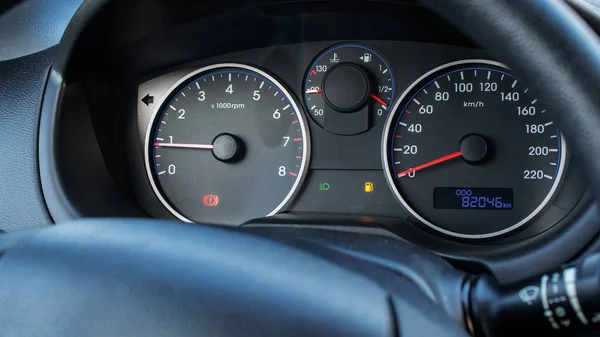 Fuel Car Gauge Empty Petrol Tank Meter Car Indicator Dashboard — ストック写真