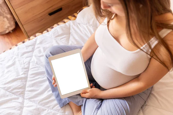 Ekran Ciążowy Mobilna Ciąża Online Macierzyństwo Aplikacji Makiety Ciężarna Matka — Zdjęcie stockowe