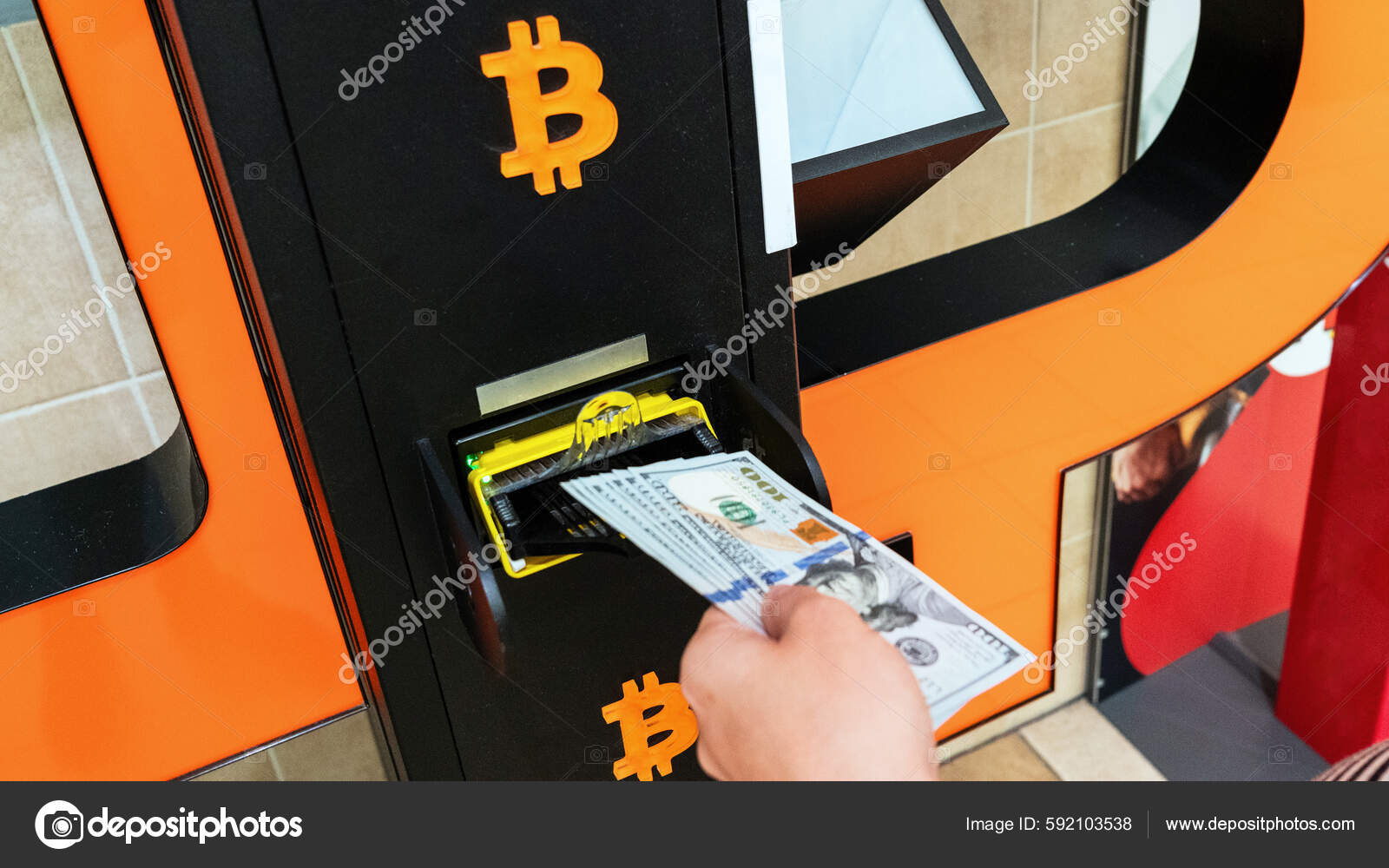 Crypto Exchange Bitcoin Atm That Takes Credit Card Atm Machine Bitcoin  Cryptocurrency Usd Hundred Money Payment
