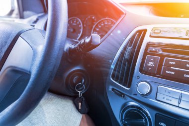 Car air condition. Auto climate condition. Vehicle vent interior for cold automobile cool. Hot control panel