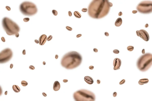 Coffee Flying Bean Background Black Espresso Grain Falling Rustic Coffee — Stok fotoğraf