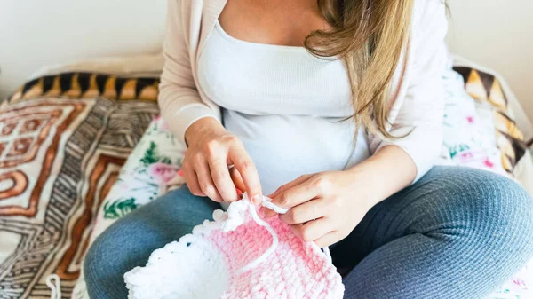 Pregnancy Knitting Baby Winter Clothes Pregnancy Mother Crochet Kid Cloth —  Fotos de Stock