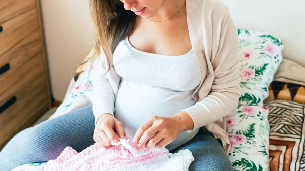 Pregnancy Knitting Baby Winter Clothes Pregnancy Mother Crochet Kid Cloth — Stok fotoğraf