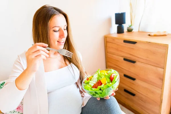 Pregnant Healthy Food Diet Pregnancy Woman Eating Nutrition Diet Food — Stock fotografie