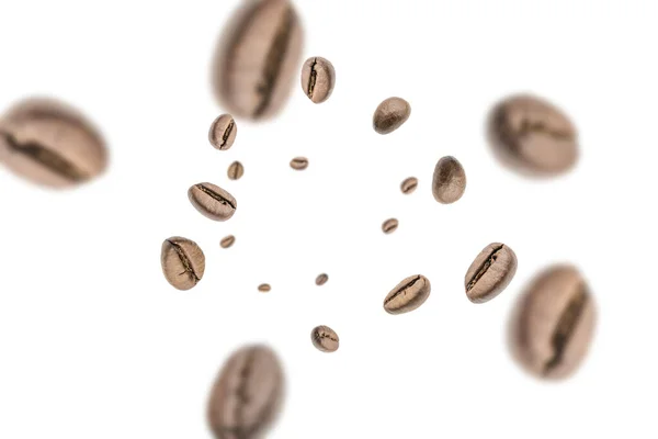 Кофейные Зерна Заднем Плане Чёрный Кофейный Боб Падает Ароматическое Зерно — стоковое фото