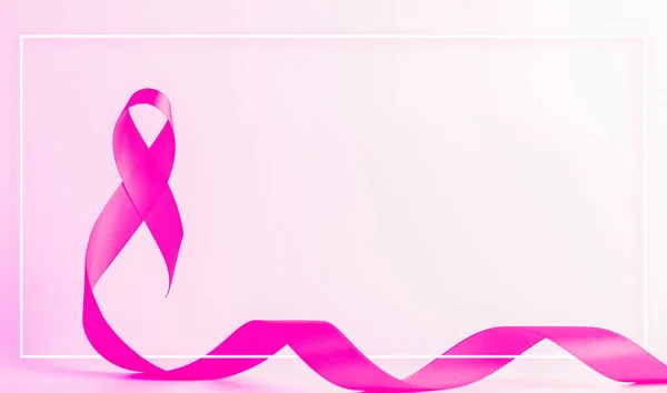 Różowa Wstążka Tle Symbol Opieki Zdrowotnej Różowa Wstążka Białym Tle — Zdjęcie stockowe