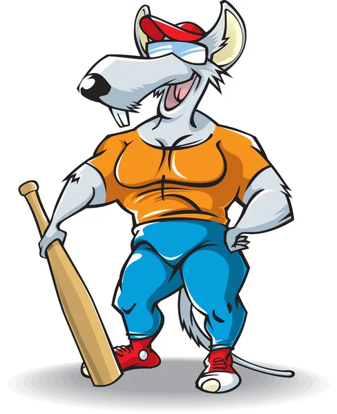 Ratto baseballer — Vettoriale Stock