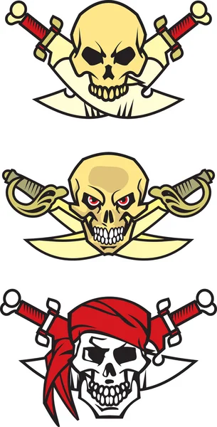 Schedel en crossbones - vector — Stockvector