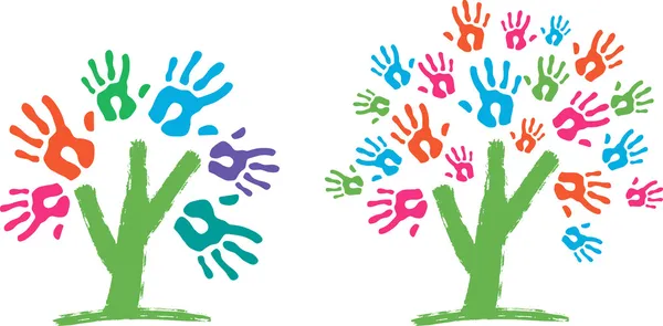 Tree with hands — Stock Illustration Tree with hands Stock Vector