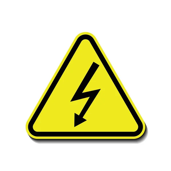 危险的警告信号高压休克符号隔离在白色的 天使黄色的黑色 危险三角形高压信号的矢量图解 10Eps 白色背景隔离 — 图库矢量图片