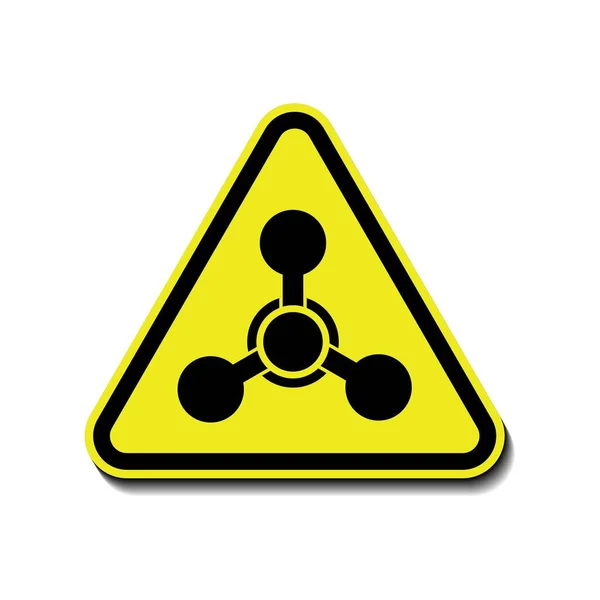 Gevaarlijke Chemische Stoffen Waarschuwingssymbool Geel Driehoekig Vectorteken Geïsoleerd Witte Achtergrond — Stockvector