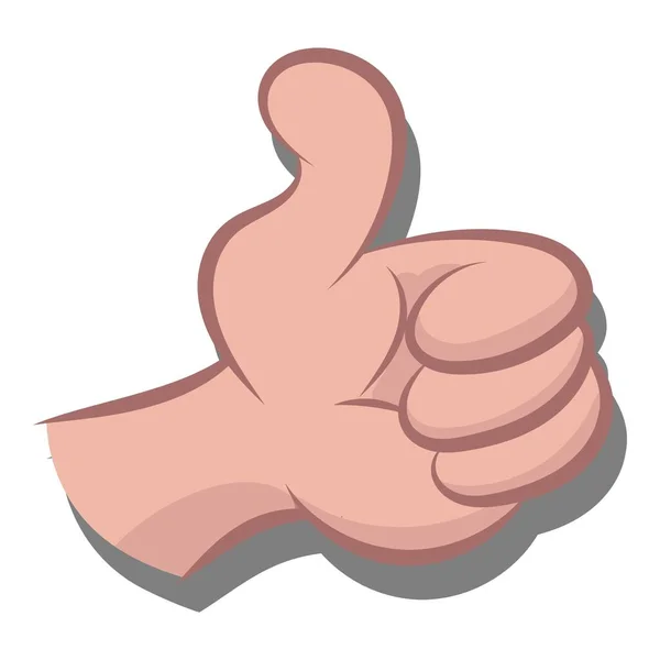 Çizgi film stili Emoji Simgesi İllüstrasyonunda Başparmak Yukarı. Vektör Sembol Duygu Simgesi Tasarımı gibi, modaya uygun çizgi film vektörleri. Beyaz arkaplanda izole