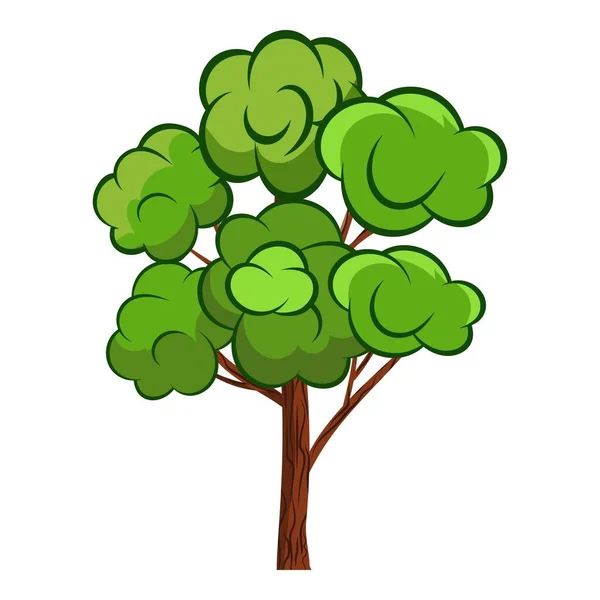 Vector Ntendy Árvore Dos Desenhos Animados Realista Para Parque Floresta —  Vetores de Stock