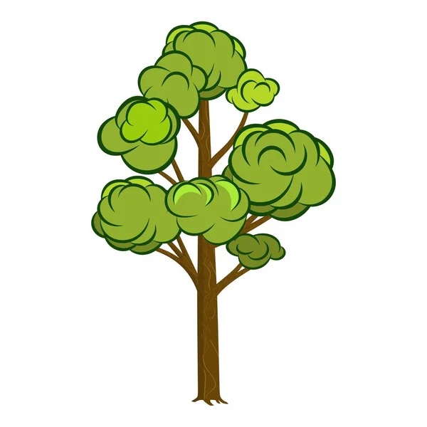 Vector Cartoon Baum Mit Schöner Flauschiger Krone Für Park Forest — Stockvektor