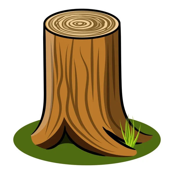 Vektor Baumstumpf Realistische Requisiten Für Cartoon Vektorbild Isoliert Auf Weiß — Stockvektor