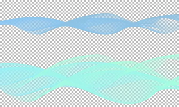 Şeffaf arkaplan karışımı tasarım illüstrasyonunda vektör mavi dalga şekli dalgalı desen konsepti. Vektör açık mavi deniz konsept tasarımı