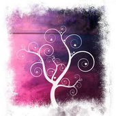 süß gerahmt Baum der Liebe auf Lavendel lila abstrakten Hintergrund