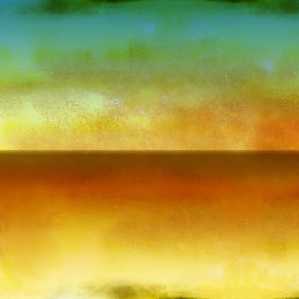 Green and Golden Horizon Painted Abstract Sunset Sky — Stock Photo, Image