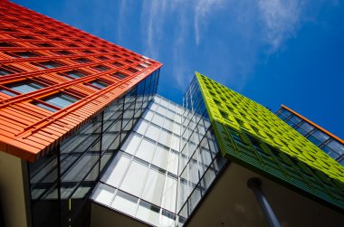 Office building in London with blue sky clipart