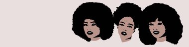 Afro saç stili güzel kızlar kardeşliği.