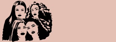 Kıvırcık doğal afro saç logosu.