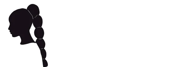 Афро Силуэт Волос Черно Белый Афро Логотип Белом Пустом Фоне — стоковое фото