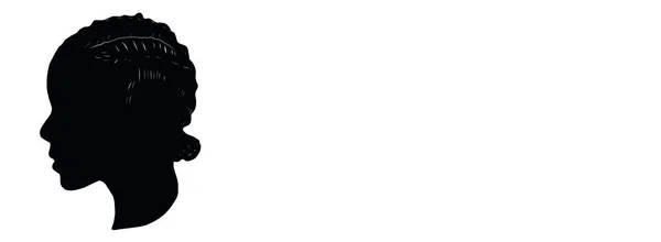 Афро Силуэт Волос Черно Белый Афро Логотип Белом Пустом Фоне — стоковое фото