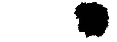 Güzel Afro-Amerikan Kadın, Siyah, kıvırcık saçlı siluet profili.