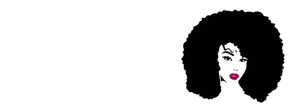 Afro Vlasy Silueta Krásná Tvář — Stock fotografie