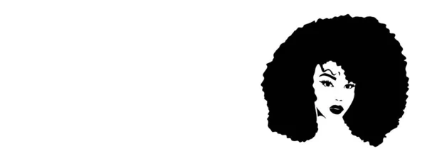 Afro Haar Silhouette Schönes Gesicht — Stockfoto