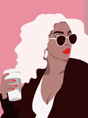 Güzel Afro-Amerikan kadın illüstrasyonu 