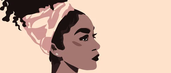 美しいアフリカ系アメリカ人女性のイラスト — ストック写真