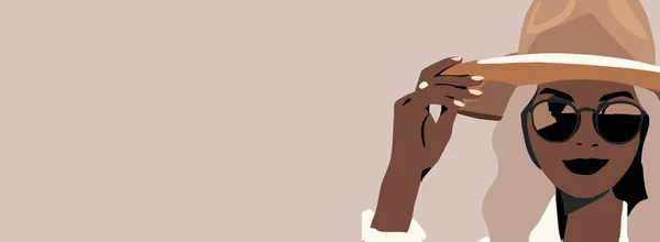 Güzel Afro-Amerikan kadın illüstrasyonu 